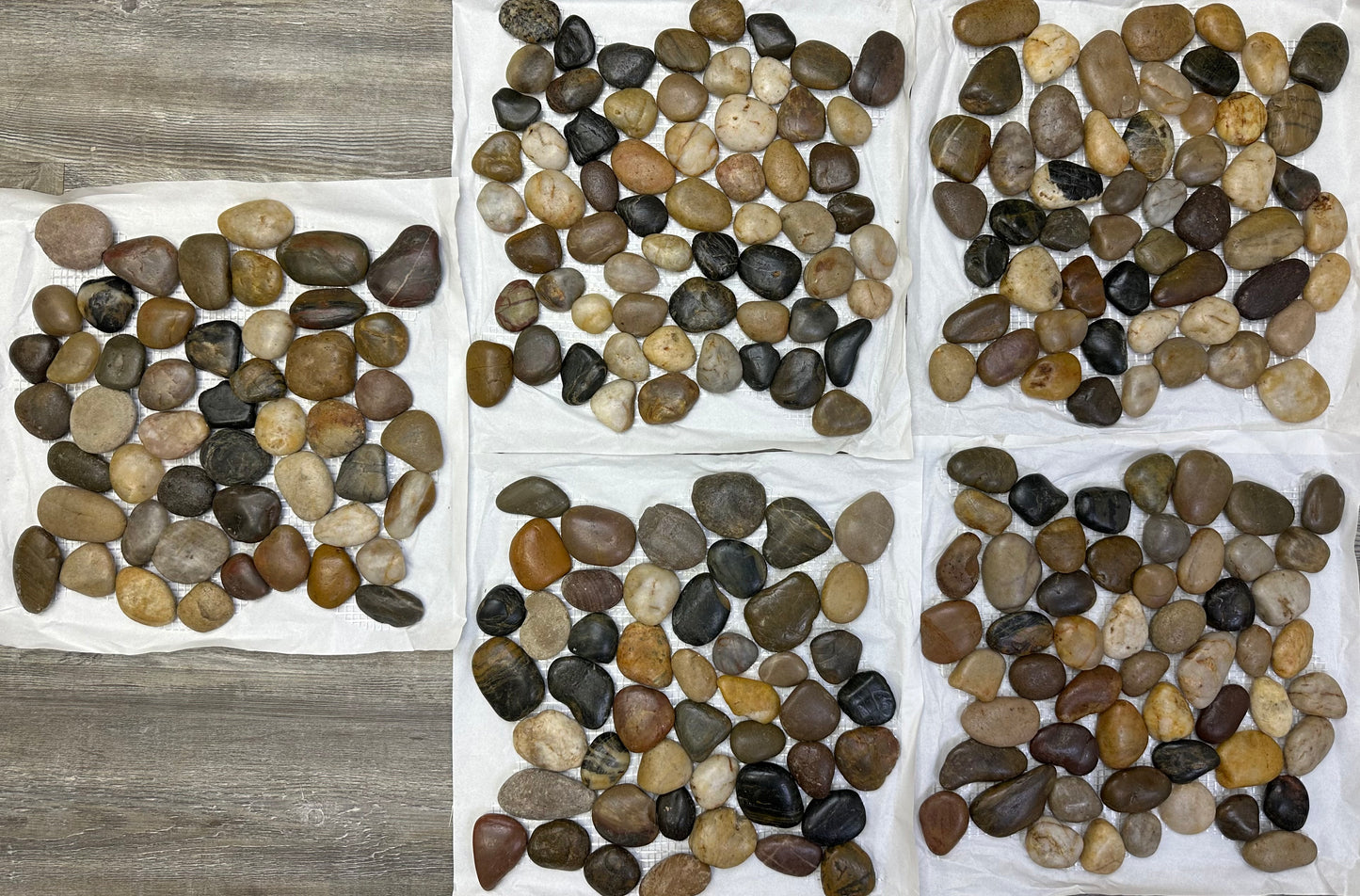 Natural Mixed Beach Pebbles, Smooth Polished, Indoor/Outdoor Flooring, Pool,Garden etc. 12"x12", Pack of 5, $11.05/pc