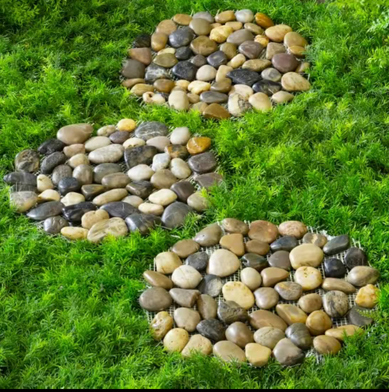 River Rock Garden Stepping Stone - D12", Mixed Color, Polished Finish, Pack of 8, $11.04/pc