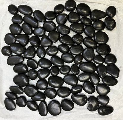 Natural Black Beach Pebbles-Highly Polished, Indoor/Outdoor Flooring, Pool,Garden etc. 12"x12" Pack of 5, $11.05/pc