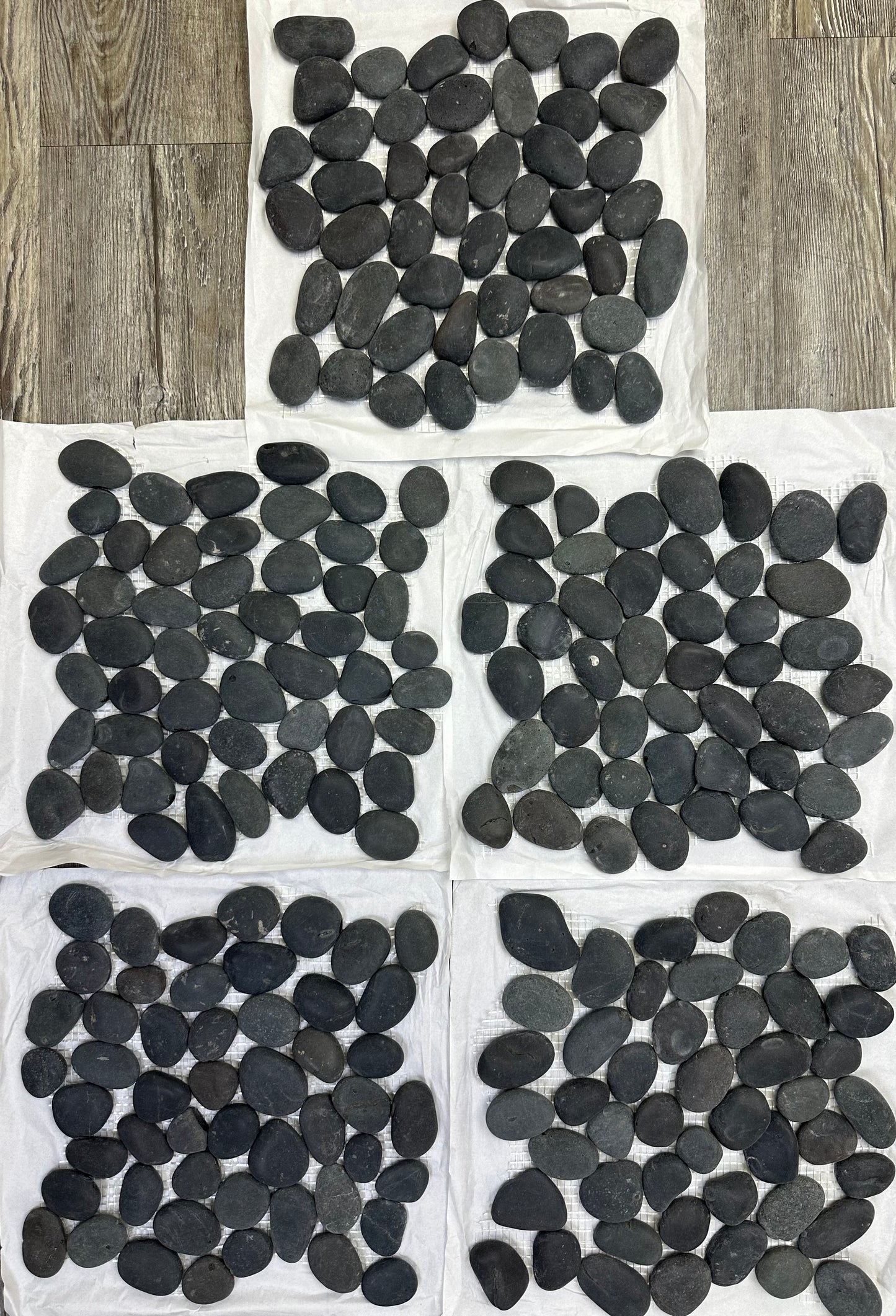 Natural Black Beach Pebbles-Matt, Indoor/Outdoor Flooring, Pool,Garden etc. 12"x12", Pack of 5, $11.05/pc