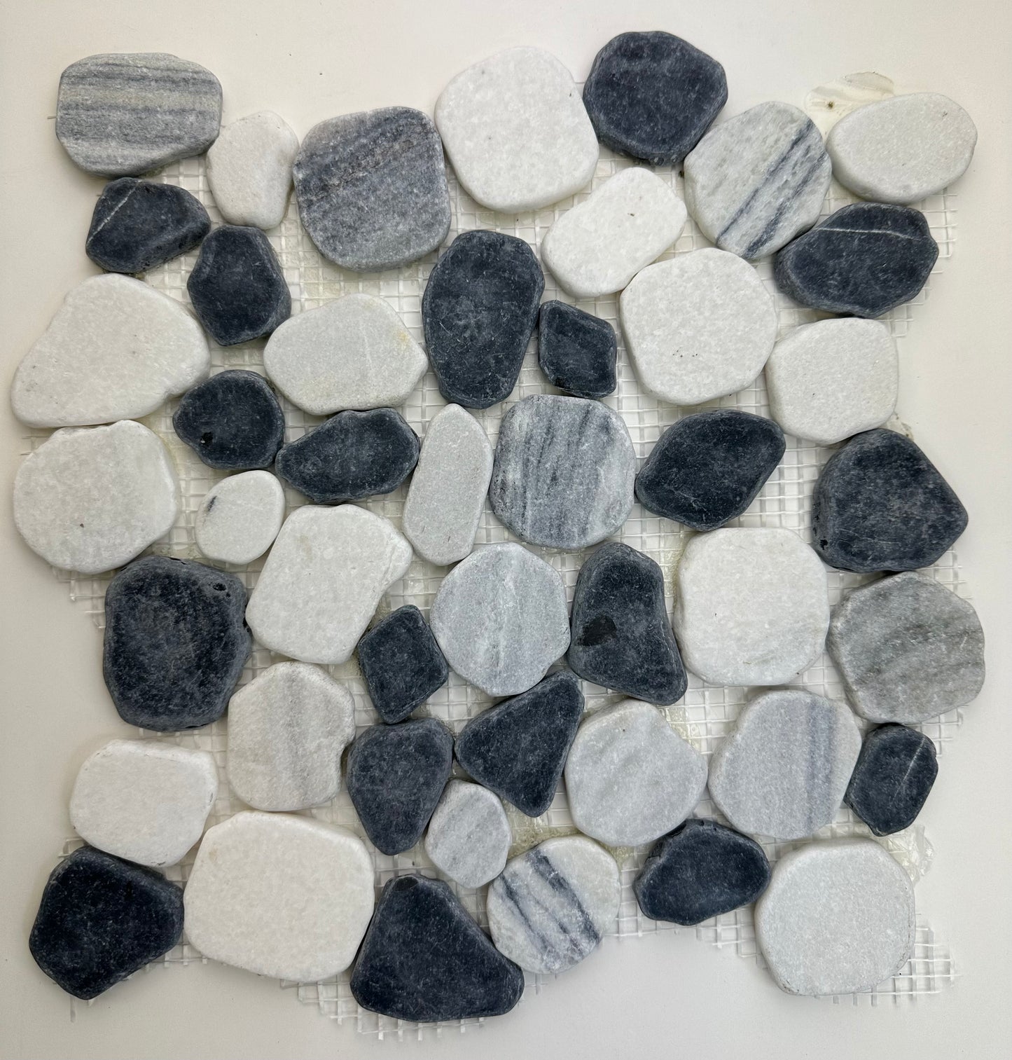 Sliced Stone Tile - 12"x12", Mixed White,Black,Cloudy Color, Natural Stone for Bathrooms, Shower,Kitchen Backsplashes, and Accent Walls. Pack of 5, $13.65/pc