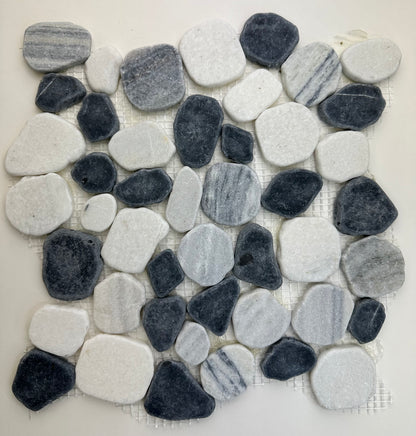 Sliced Stone Tile - 12"x12", Mixed White,Black,Cloudy Color, Natural Stone for Bathrooms, Shower,Kitchen Backsplashes, and Accent Walls. Pack of 5, $13.65/pc