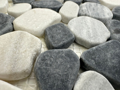 Sliced Stone Tile - 12"x12", Mixed White,Black,Cloudy Color, Natural Stone for Bathrooms, Shower,Kitchen Backsplashes, and Accent Walls. Pack of 5, $13.65/pc