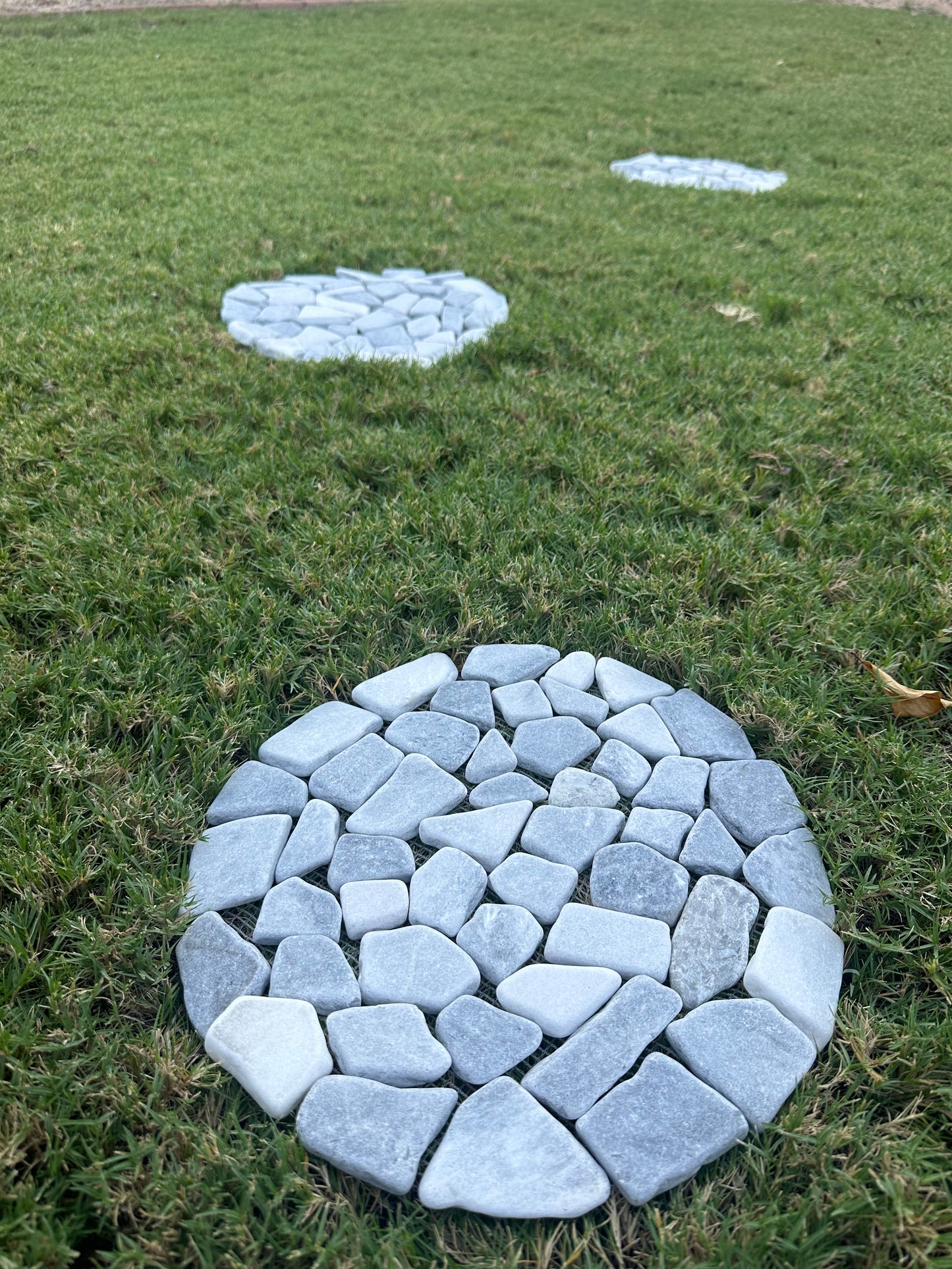Flat Garden  Stepping Stones- D12", Mixed White and Grey, Matt Finish, Pack of 8, $11.03/pc