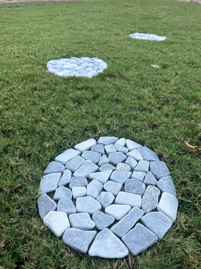 Flat Garden  Stepping Stones- D12", Mixed White and Grey, Matt Finish, Pack of 8, $11.03/pc