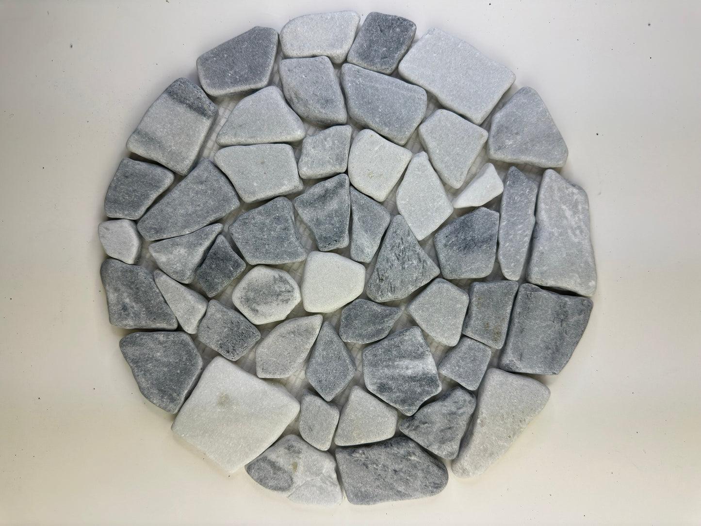 Flat Garden  Stepping Stones- D12", Mixed White and Grey, Matt Finish, Pack of 8, $11.03/pc