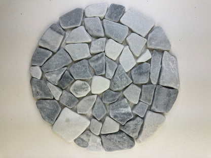 Flat Garden  Stepping Stones- D12", Mixed White and Grey, Matt Finish, Pack of 8, $11.03/pc